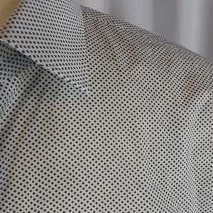 John Varvatos Shirt 17 34/35 Salt/Pepper Diamonds